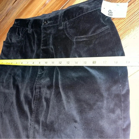 St Johns Bay Skirt Size 8 Petite Knee Length Black Velour Pencil Skirt 5 Pocket - Picture 5 of 12